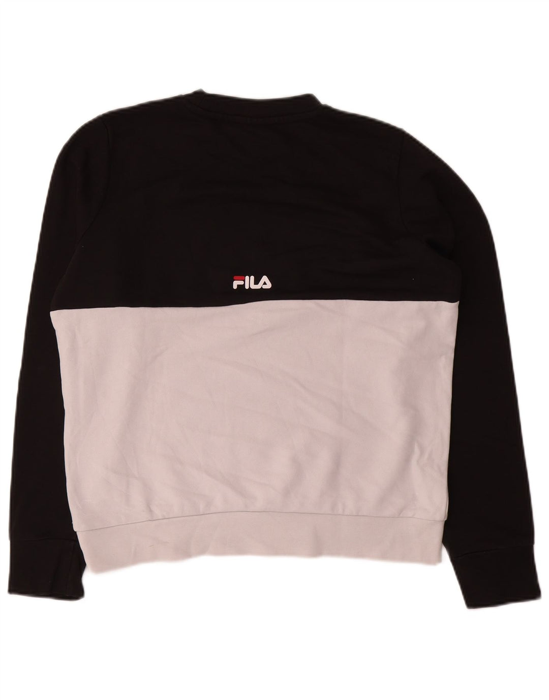 Fila Felpa grafica da uomo Maglione piccolo cotone color block bianco