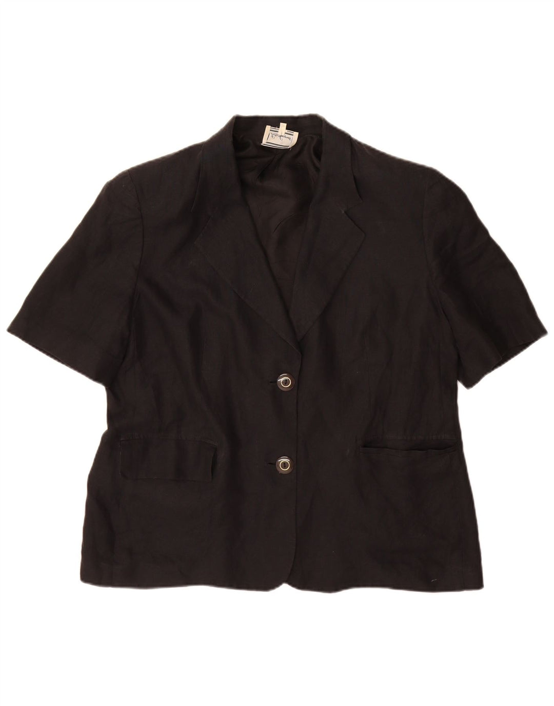 Giacca blazer da donna a maniche corte a 2 bottoni Luisa Spagnoli IT 52 2XL Nera