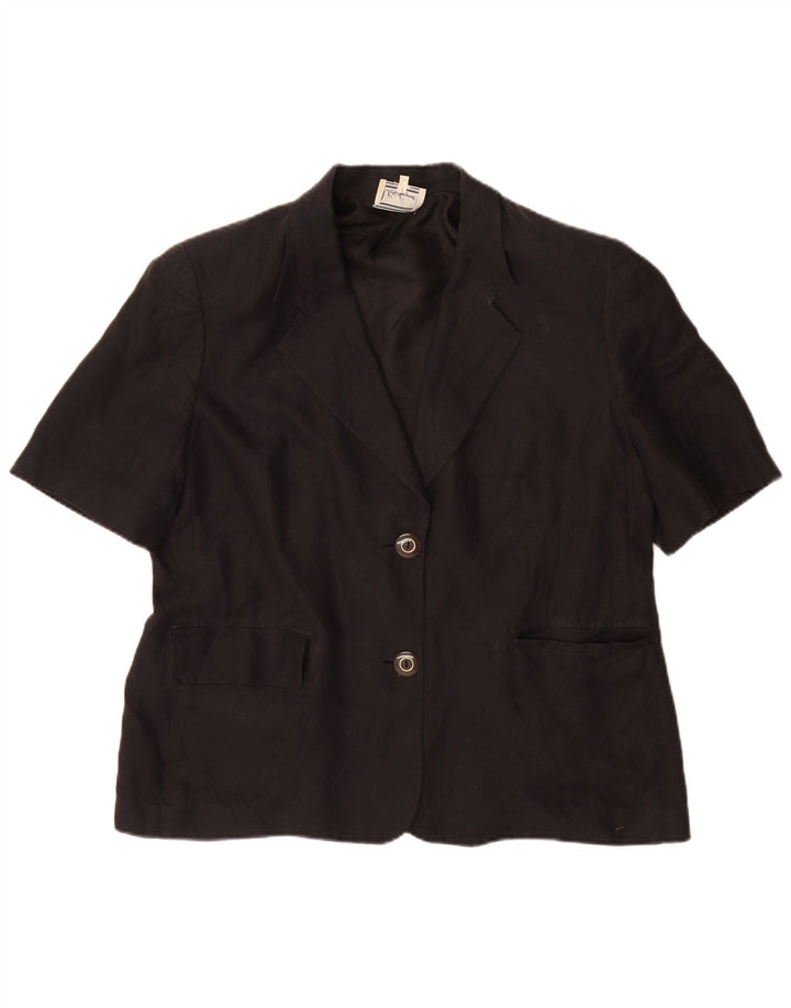 Giacca blazer da donna a maniche corte a 2 bottoni Luisa Spagnoli IT 52 2XL Nera