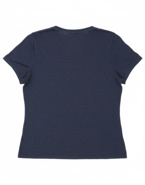 T-shirt grafica da donna Superdry Heritage Top UK 16 grande blu navy chiazzato