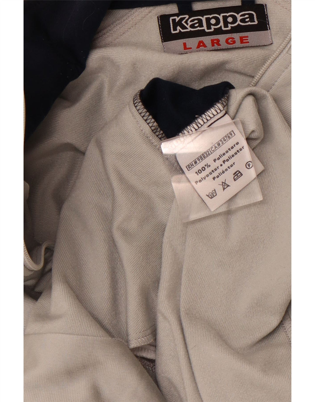 Giacca da tuta da uomo KAPPA grande in poliestere color block grigio