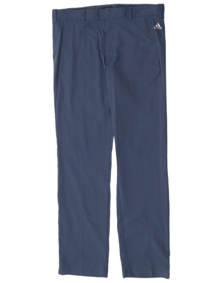 Pantaloni chino dritti da uomo Adidas W34 L34 poliestere blu