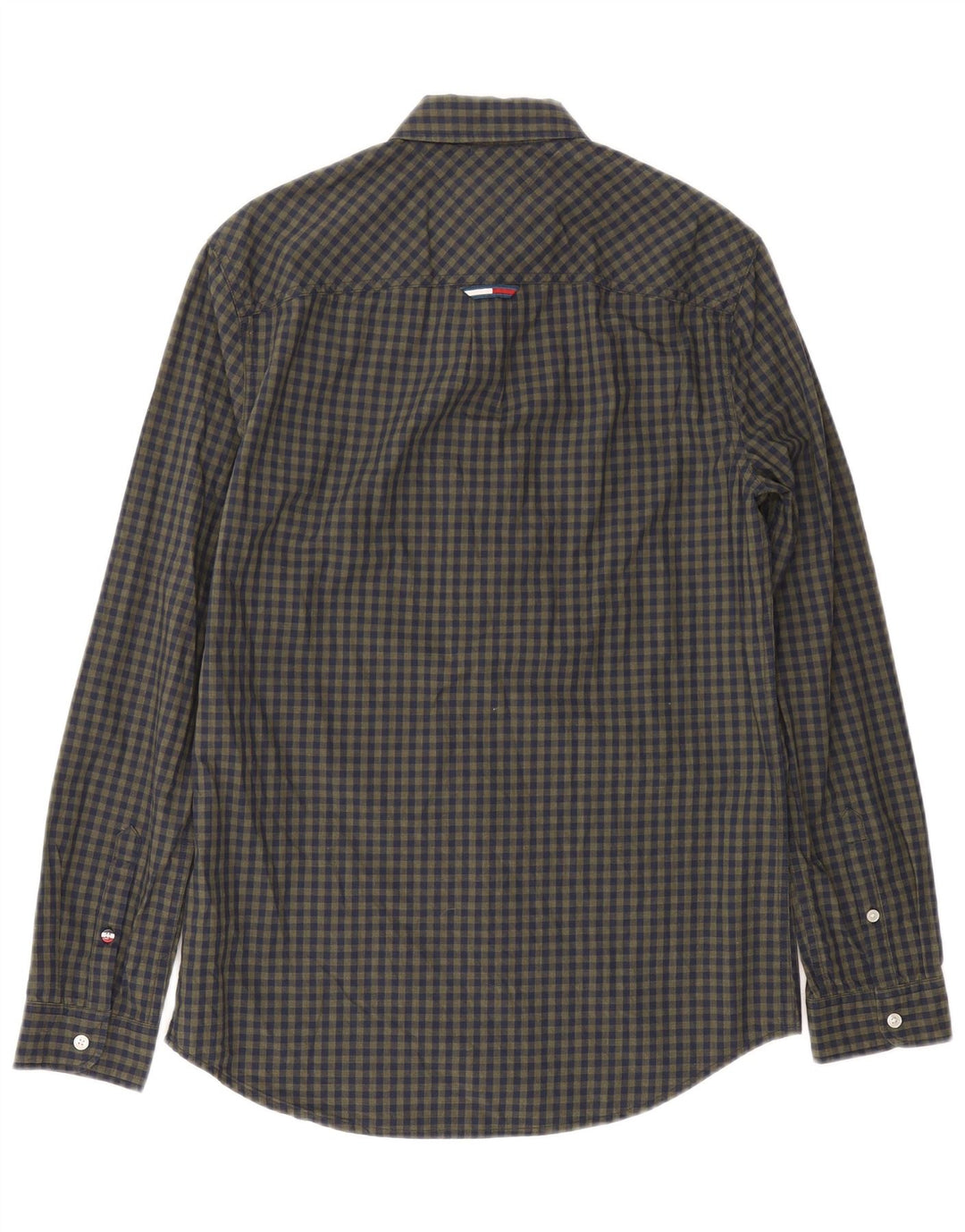 Tommy Hilfiger Camicia da uomo vestibilità regolare piccola in cotone a quadretti blu navy