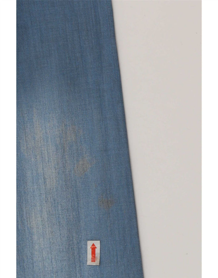 Camicia di jeans vintage da uomo grande in cotone blu