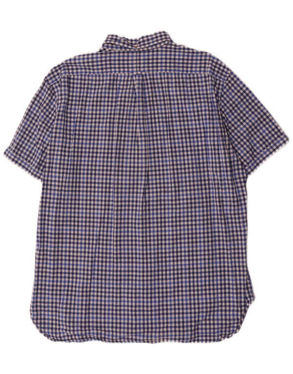 Gant Camicia da uomo a maniche corte vestibilità regolare XL in cotone a quadretti blu