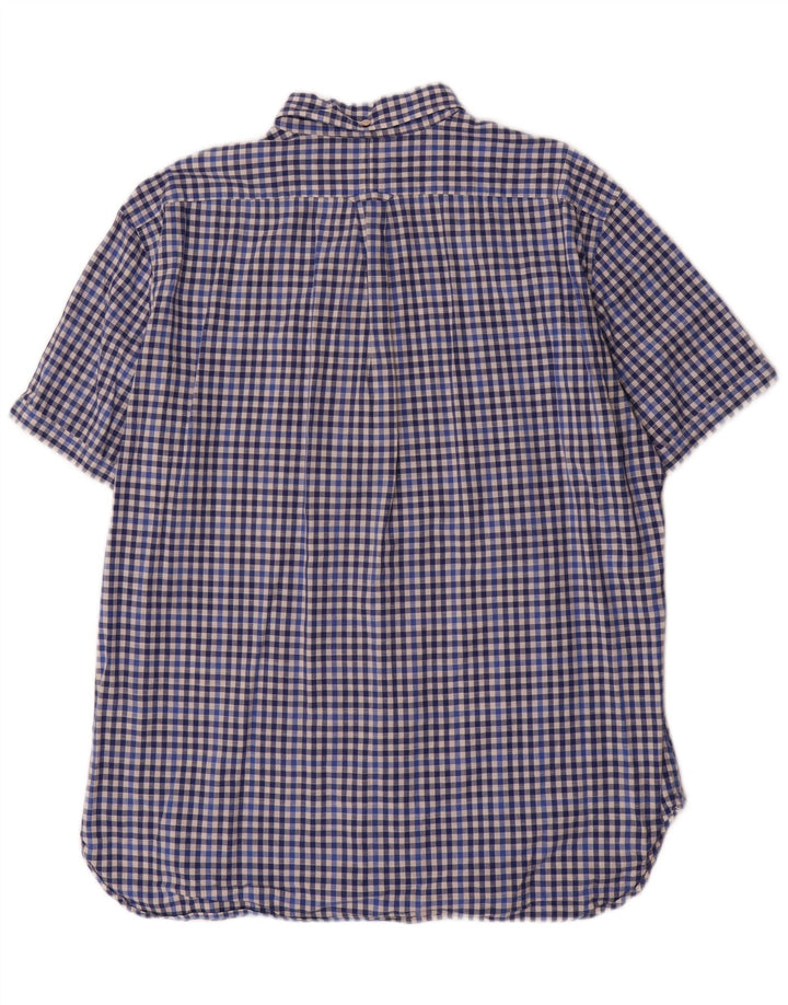 Gant Camicia da uomo a maniche corte vestibilità regolare XL in cotone a quadretti blu