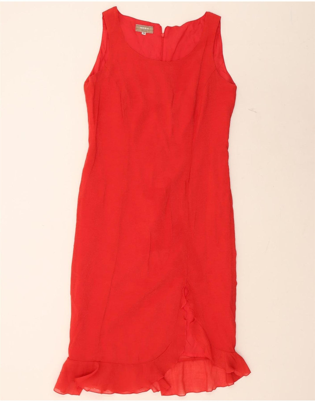 VINTAGE Womens Sleeveless Maxi Dress IT 50 XL Red Vintage Vintage and Second-Hand Vintage from Messina Hembry 