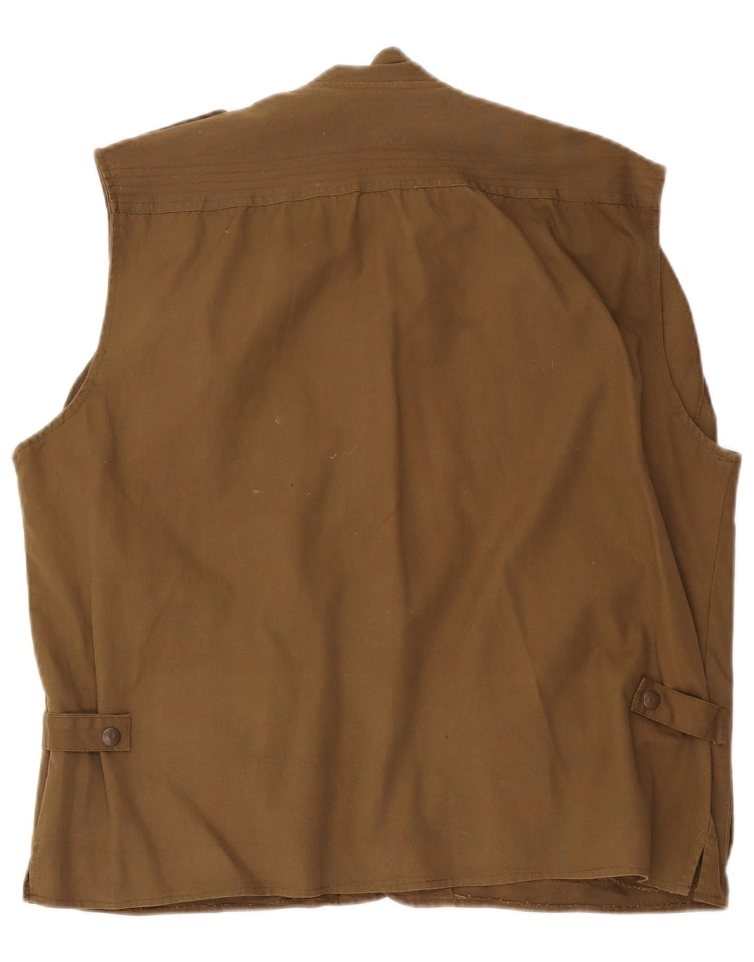 Gilet pratico da uomo vintage vestibilità ampia IT 48 cotone marrone medio