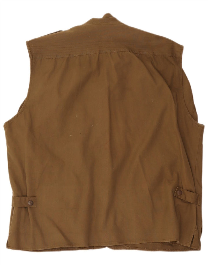 Gilet pratico da uomo vintage vestibilità ampia IT 48 cotone marrone medio