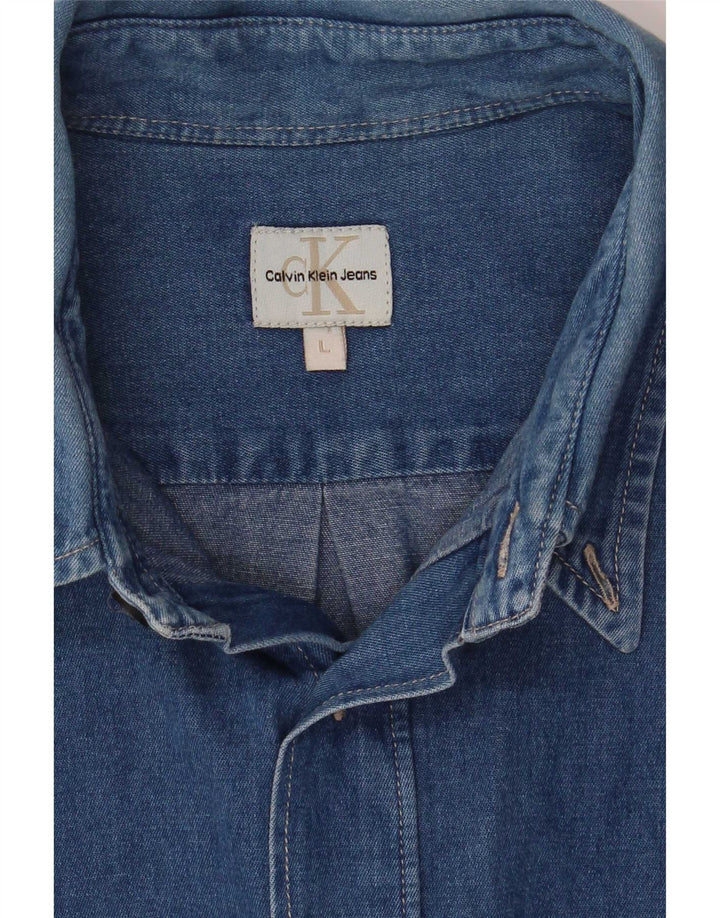 Calvin Klein Jeans Camicia di jeans da uomo grande blu