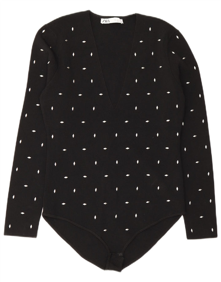 Body Zara da donna UK 14 grande in viscosa nera