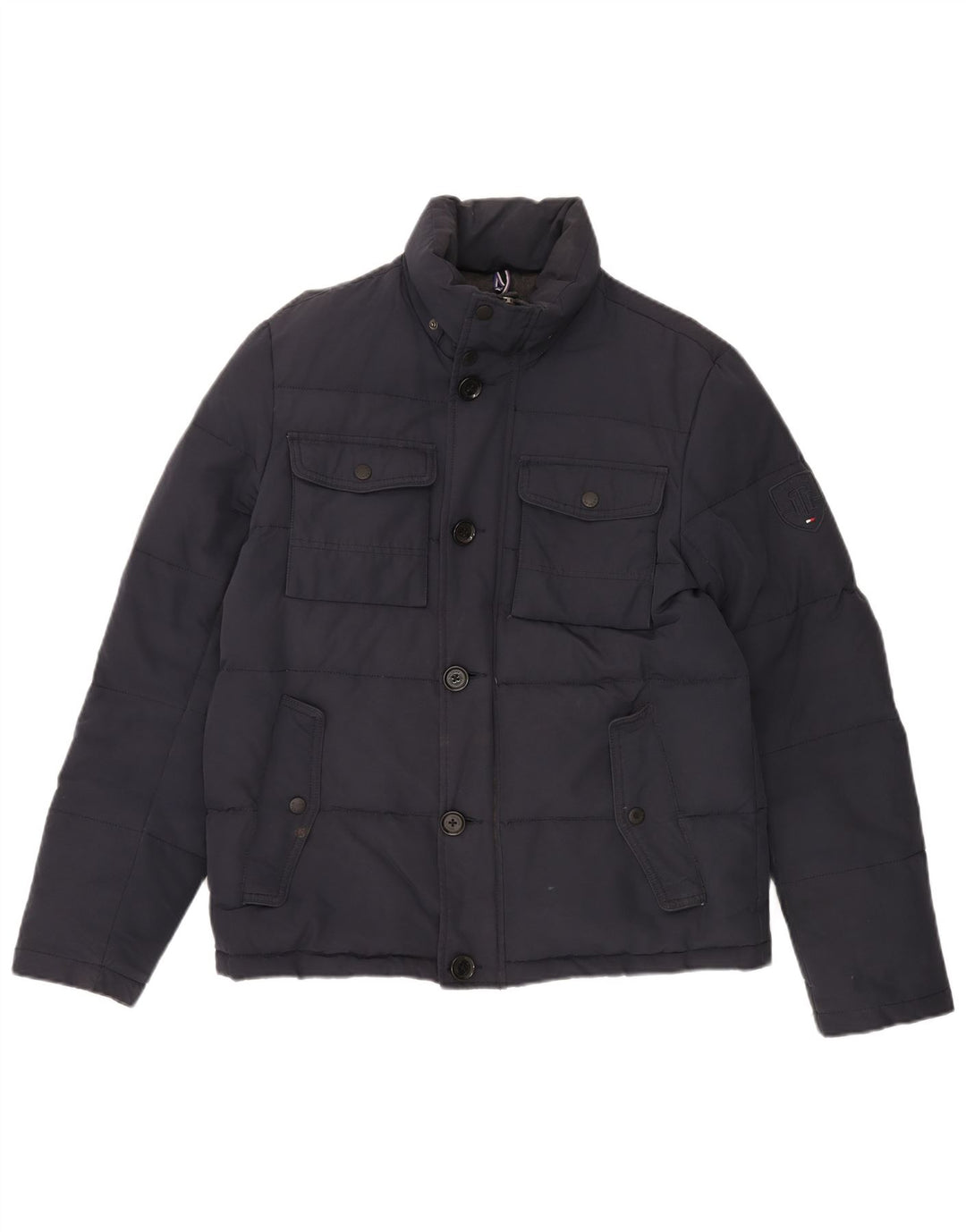 Giacca imbottita da uomo Tommy Hilfiger UK 38 poliestere medio blu navy