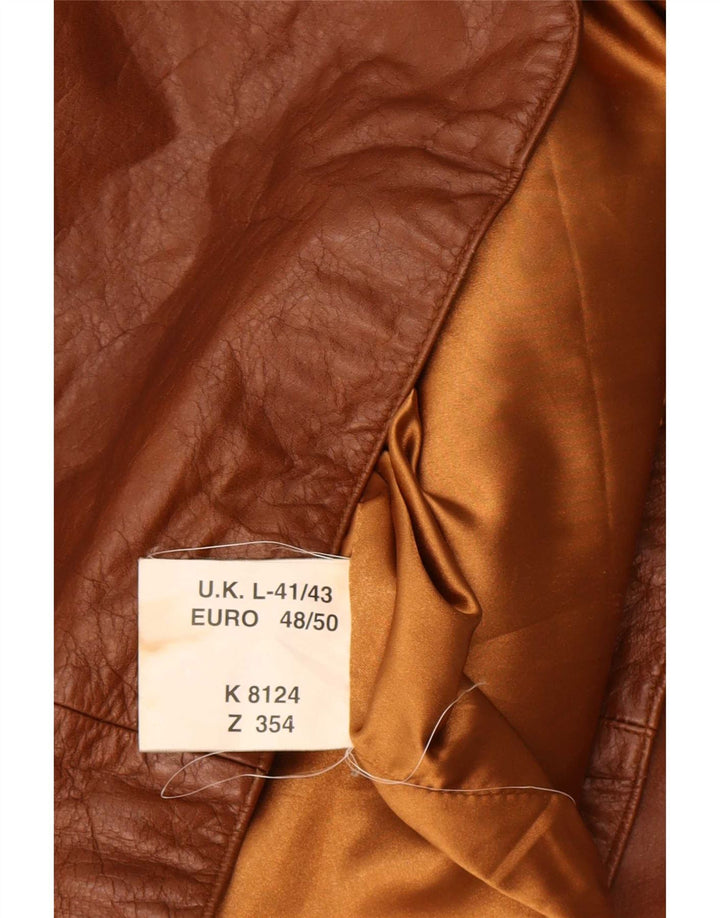 Giacca blazer in pelle da uomo a 3 bottoni Union River EU 48/50 Marrone medio