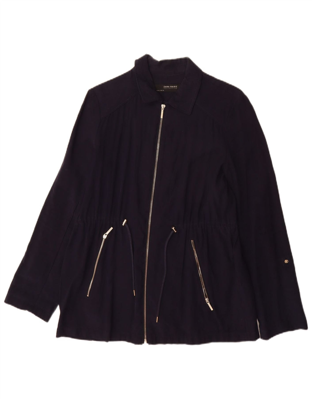 Giubbotto bomber da donna Zara UK 10 piccolo in viscosa blu navy