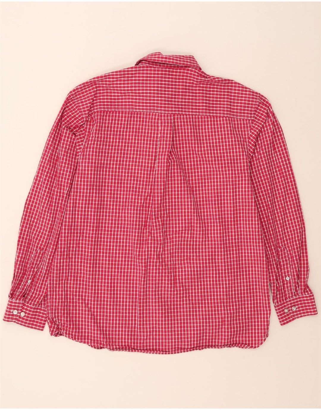 IZOD Mens Shirt Large Red Check Cotton 80s Vintage Izod and Second-Hand Izod from Messina Hembry 