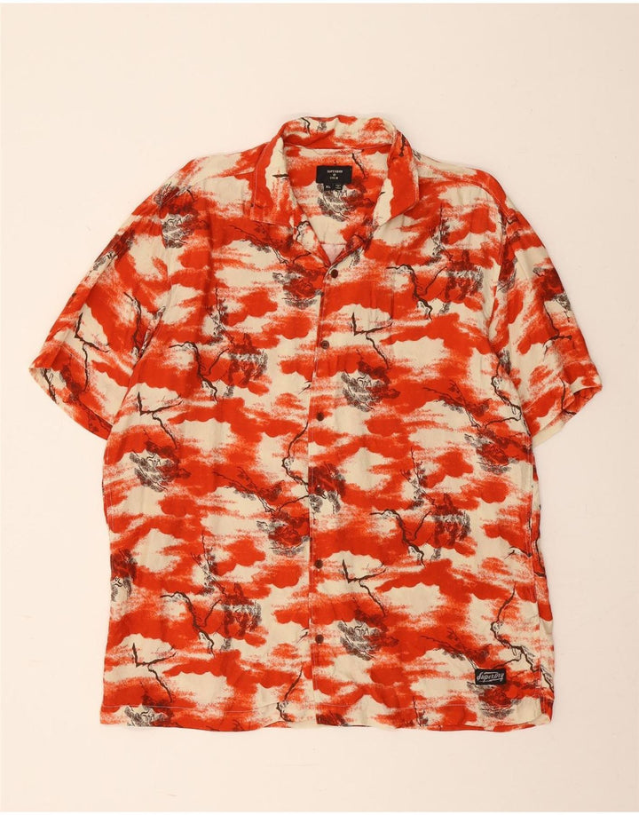 Camicia a maniche corte da uomo Superdry XL rossa Tie Dye Cupro