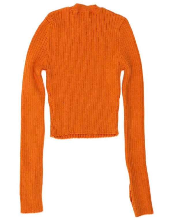 Zara Womens Crop Top UK 14 Large Orange