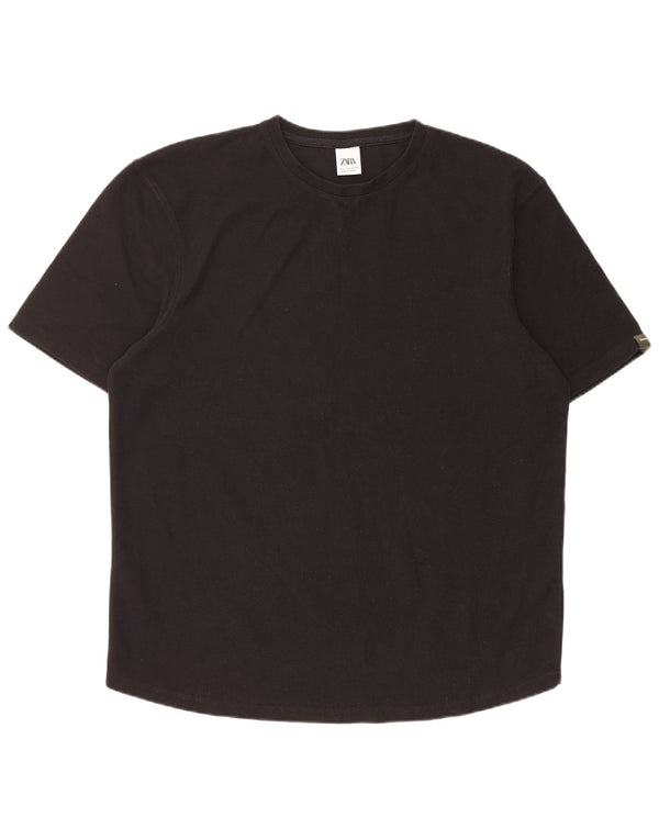 T-shirt da uomo Zara Top grande in poliestere nero