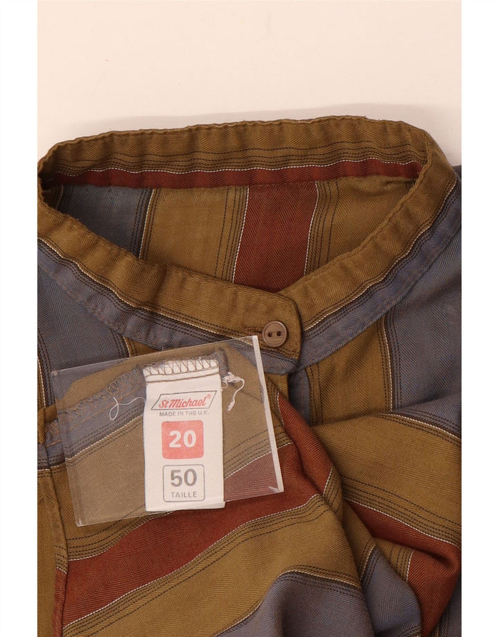 Camicia pullover da donna St Michael UK 20 2XL Cotone a righe multicolore