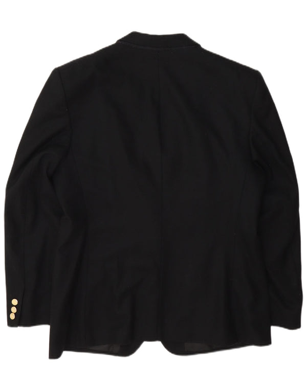 Giacca blazer da donna a 2 bottoni vestibilità regolare Burberrys UK 14 lana nera media