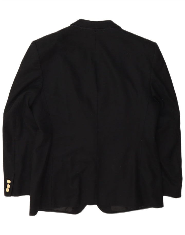 Giacca blazer da donna a 2 bottoni vestibilità regolare Burberrys UK 14 lana nera media