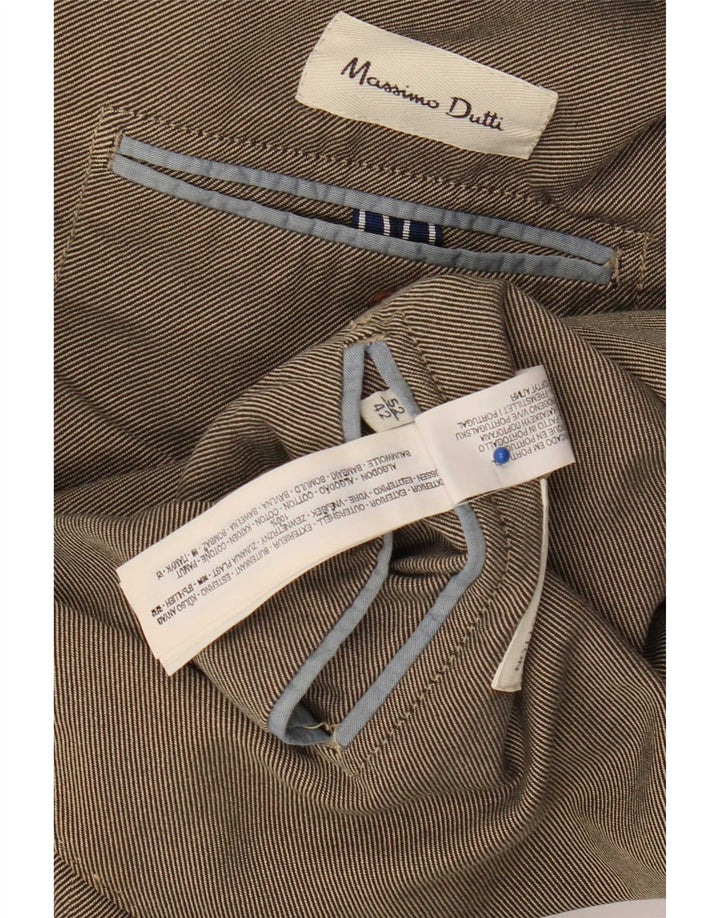 Massimo Dutti Giacca blazer da uomo a 2 bottoni UK 42 XL Marrone Cotone