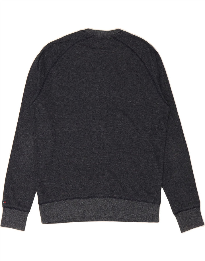 TOMMY HILFIGER Mens Vintage Fit Graphic Sweatshirt Jumper Medium Navy Blue Vintage Tommy Hilfiger and Second-Hand Tommy Hilfiger from Messina Hembry 