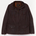 Giacca da donna in cotone cerato con cappuccio Barbour UK 14 grande marrone