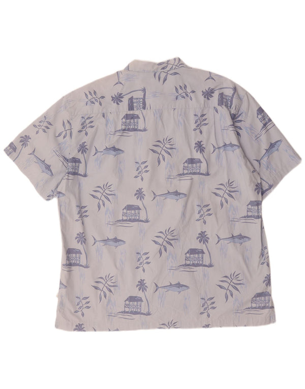Red Macaw Camicia hawaiana a maniche corte da uomo taglia 46/48 XL Cotone blu