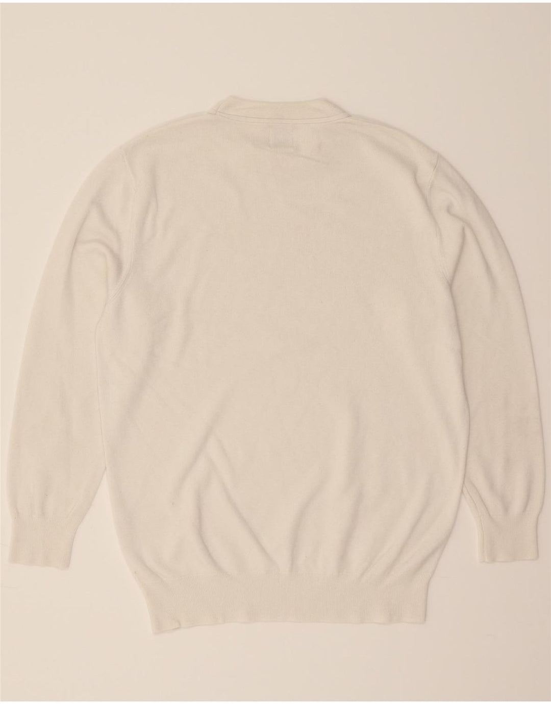 ZARA Mens Crew Neck Jumper Sweater Medium White Viscose Vintage Zara and Second-Hand Zara from Messina Hembry 