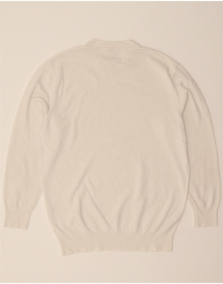 ZARA Mens Crew Neck Jumper Sweater Medium White Viscose Vintage Zara and Second-Hand Zara from Messina Hembry 