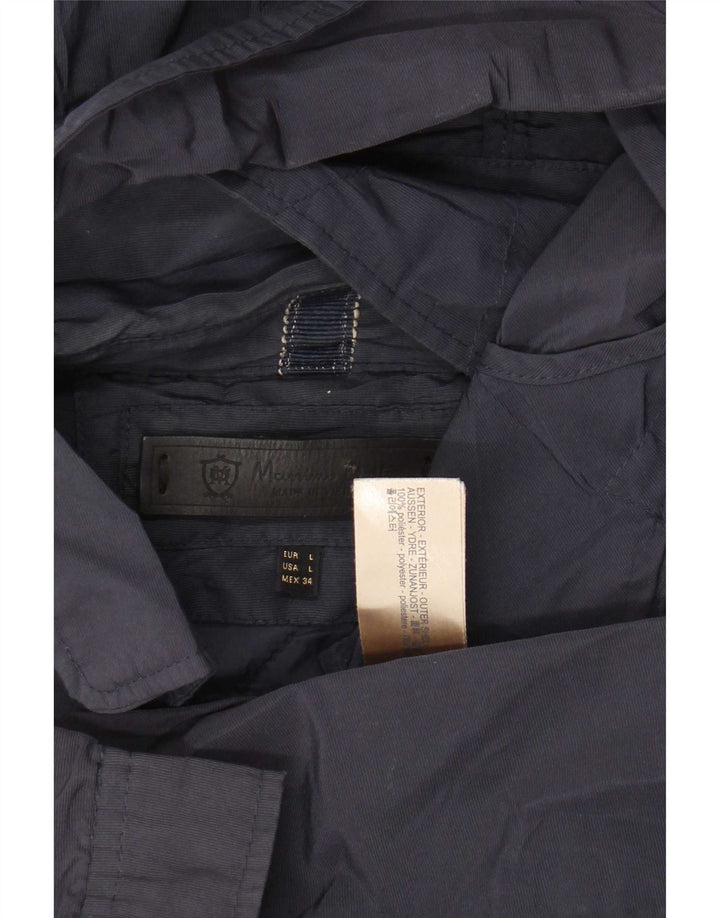 Giacca da donna con cappuccio Massimo Dutti UK 16 Large in poliestere blu navy