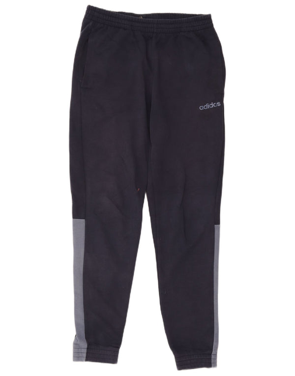 Pantaloni da tuta da uomo Adidas Joggers medi in cotone color block blu navy