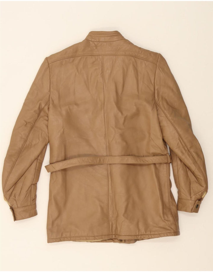 VINTAGE Womens Leather Jacket UK 10 Small Brown Vintage Vintage and Second-Hand Vintage from Messina Hembry 