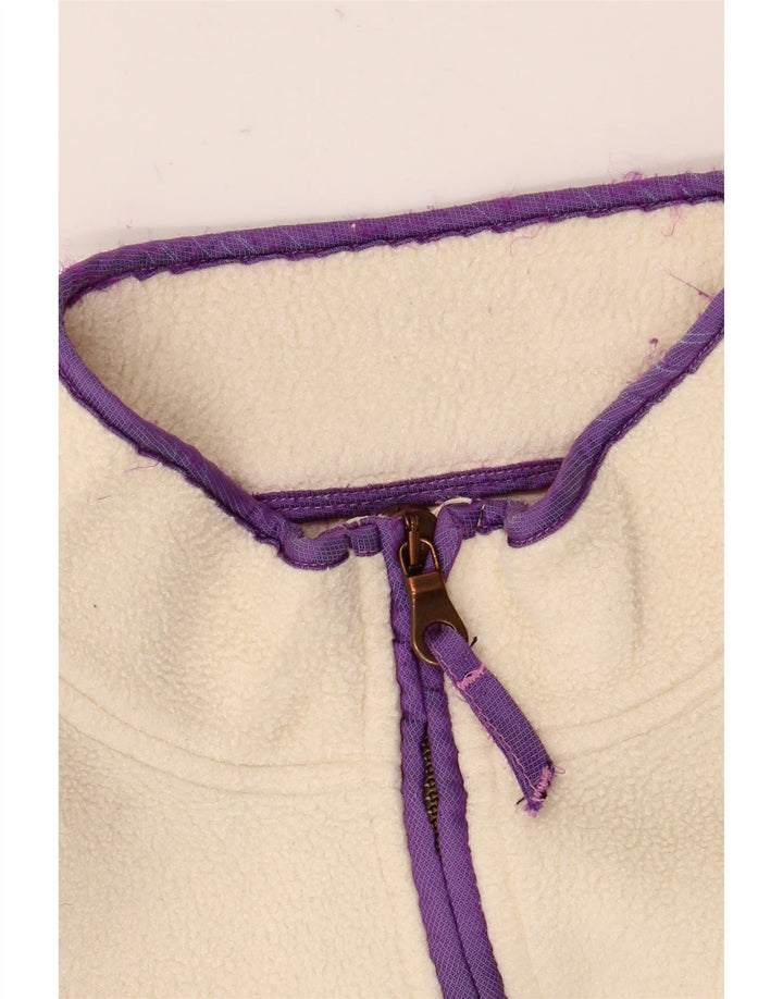 Maglione in pile oversize con zip e collo oversize da donna Think Pink UK 14 medio bianco sporco