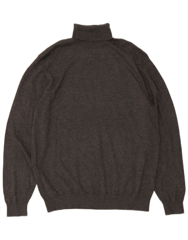 Maglione Zara da uomo con collo alto e collo alto in viscosa chiazzata grigia