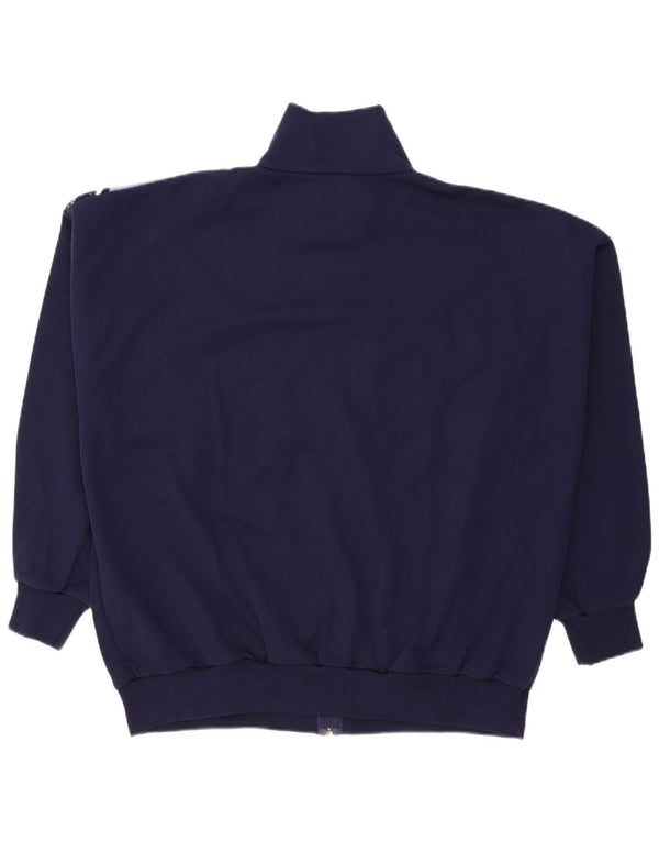 Maglione cardigan da uomo vintage UK 54 5XL Poliacrilico color block blu navy