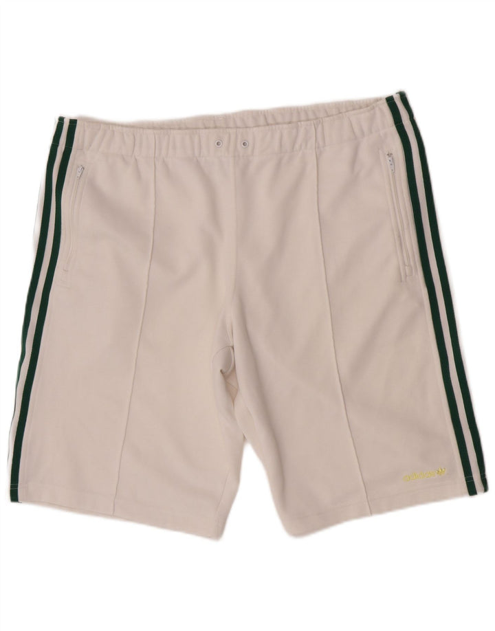 Pantaloncini sportivi da uomo Adidas grandi bianchi in poliestere
