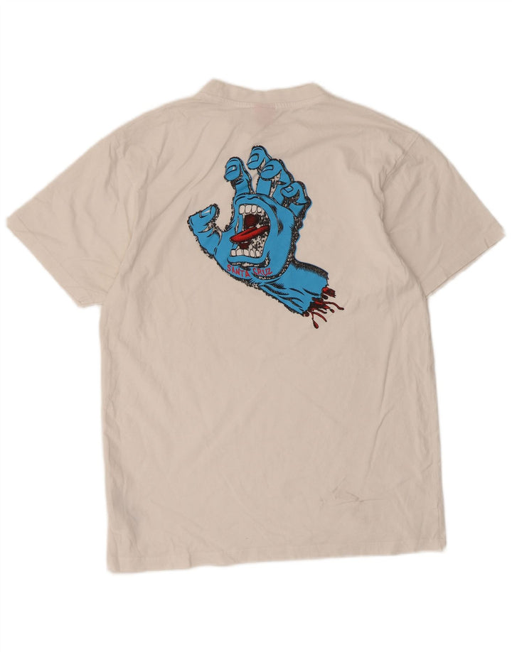 T-shirt grafica da uomo Santa Cruz Top in cotone bianco medio