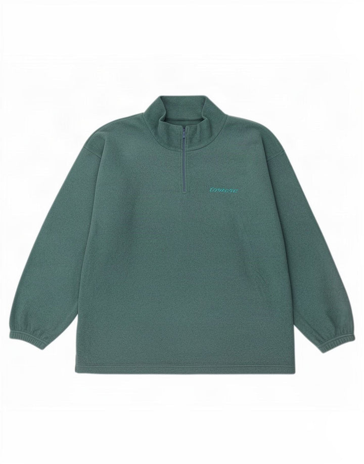 Maglione in pile da uomo con zip e collo Invicta 2XL verde poliestere