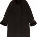 ALEXON Cappotto oversize da donna UK 12 Lana nera media