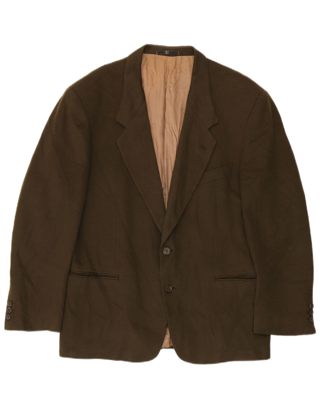 Giacca blazer da uomo a 2 bottoni Valentino UK 38 media lana vergine kaki