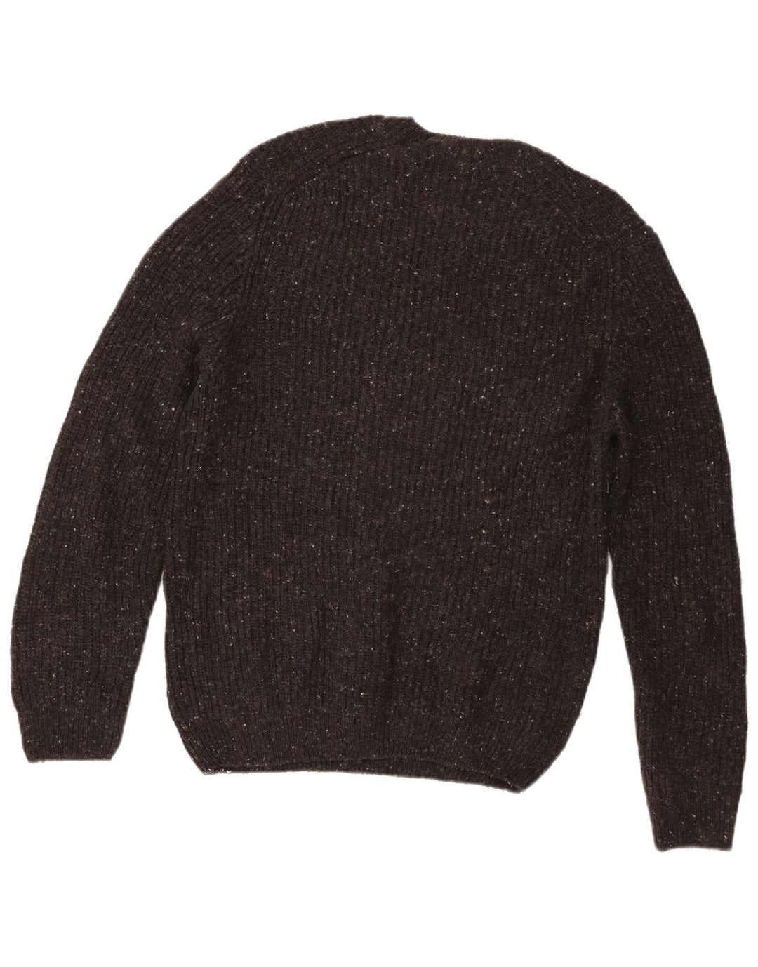 Maglione girocollo da uomo Zara in lana screziata grigio medio