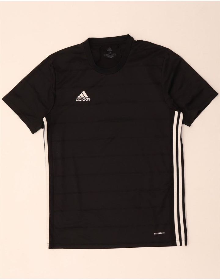 T-shirt Adidas Aeroready da uomo Top medio poliestere gessato nero