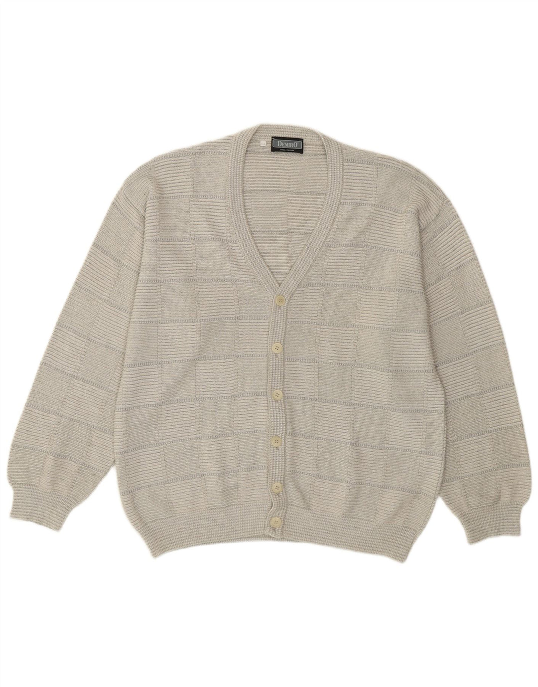 Maglione cardigan da uomo Demiro IT 54 XL Cotone geometrico grigio