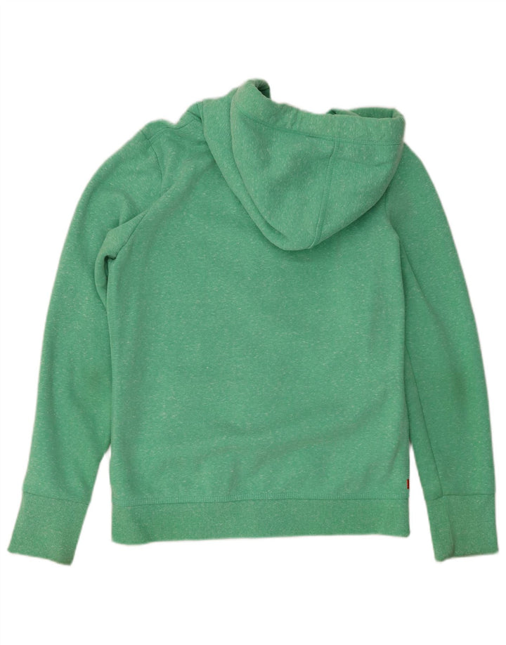 Maglione con cappuccio e zip da donna SUPERDRY UK 14 Grande poliestere screziato verde