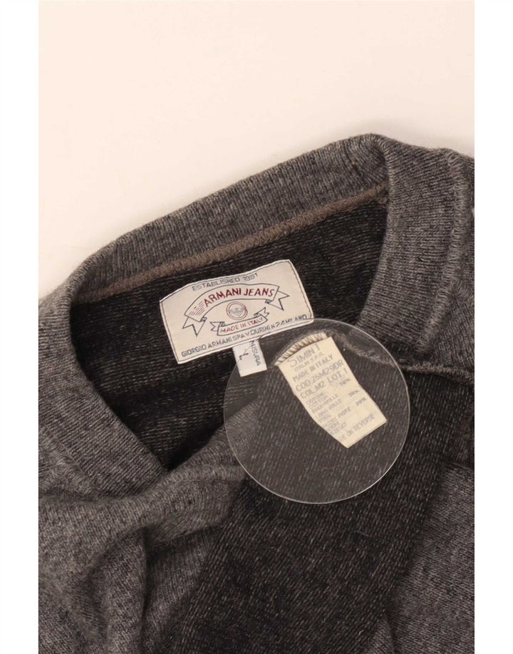 Armani Jeans Uomo Maglione Girocollo Maglione Grande Cotone Grigio