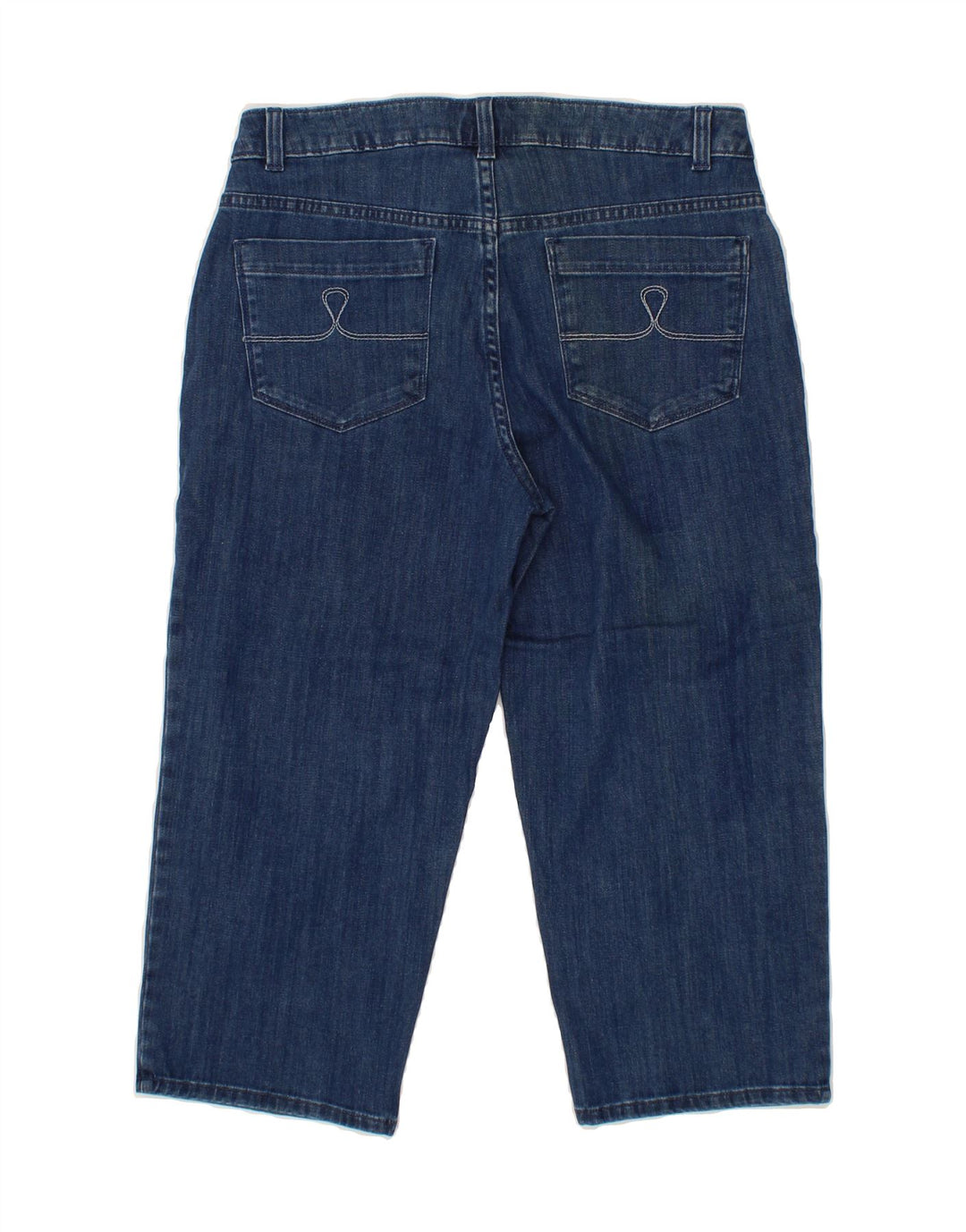 IZOD Womens Stretch Capri Jeans US 10 Large W32 L20 Navy Blue Cotton Vintage Izod and Second-Hand Izod from Messina Hembry 
