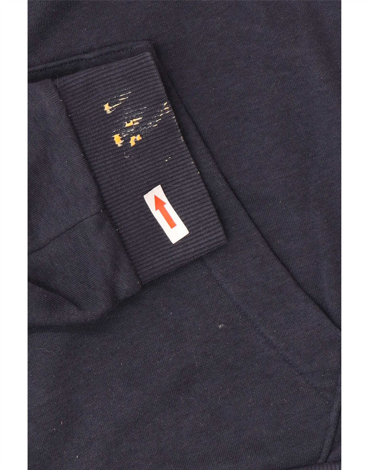 Maglione con cappuccio e zip da uomo Adidas in cotone blu navy medio