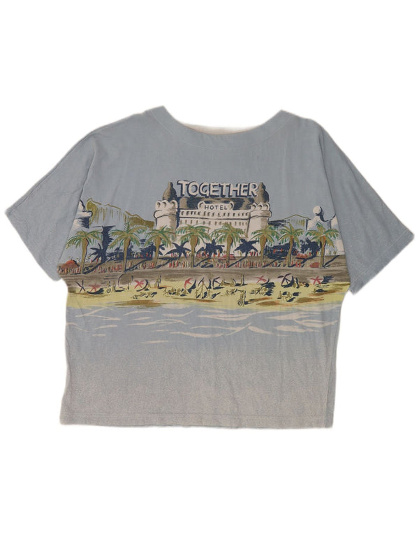 T-shirt grafica da donna Together Top UK 16/18 Large Blue Hawaiian